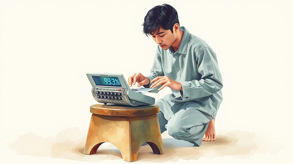 3.3% 계산기로 실수령액 확인! (watercolor 스타일)