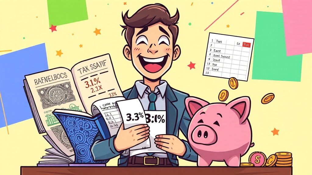 3.3% 세금 절약 꿀팁 (cartoon 스타일)