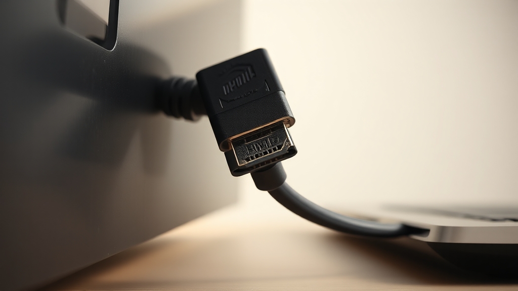 HDMI 케이블 연결 확인 (realistic 스타일)