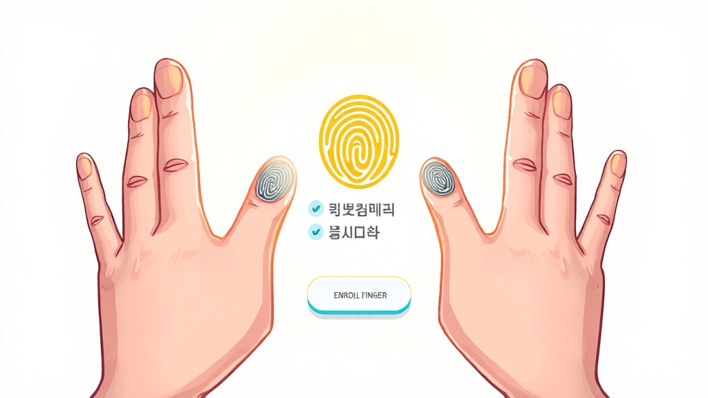 보안 강화! 지문 인증 설정 (cartoon 스타일)