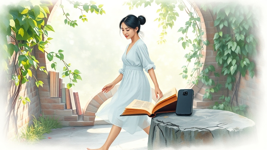 디지털 디톡스, 어떻게 실천해야 할까? (watercolor 스타일)