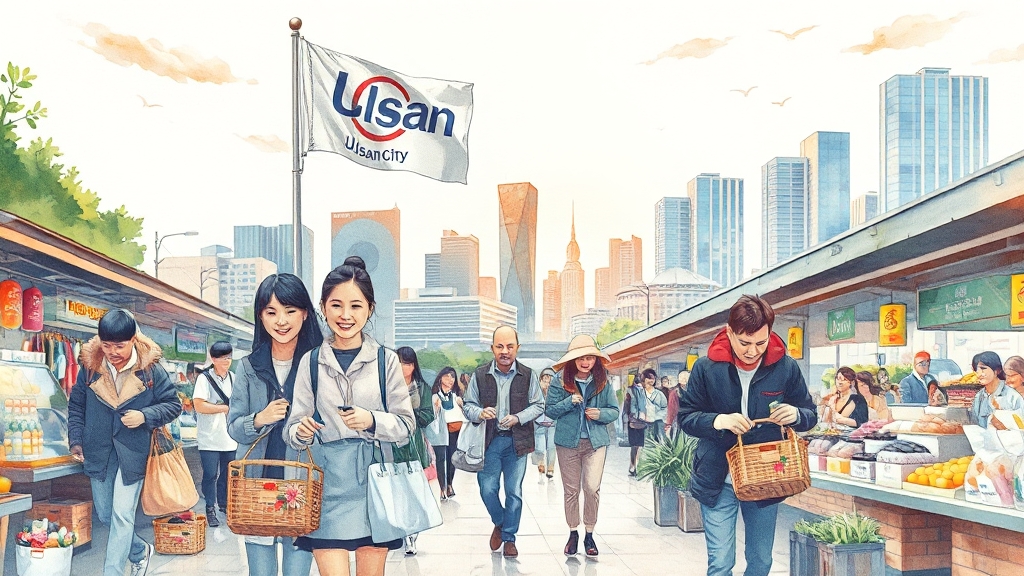울산시의 큰 그림 (watercolor 스타일)