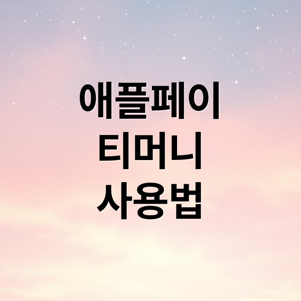 애플페이 교통카드 티머니 연동부터 사용법까지 총정리 1
