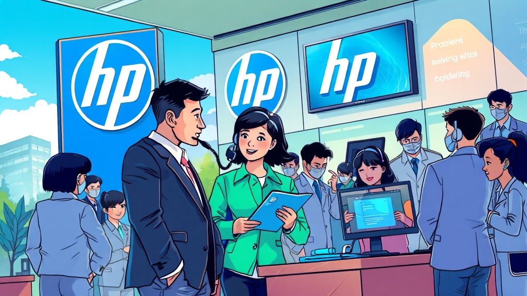 HP 고객지원센터 이용법 (cartoon 스타일)