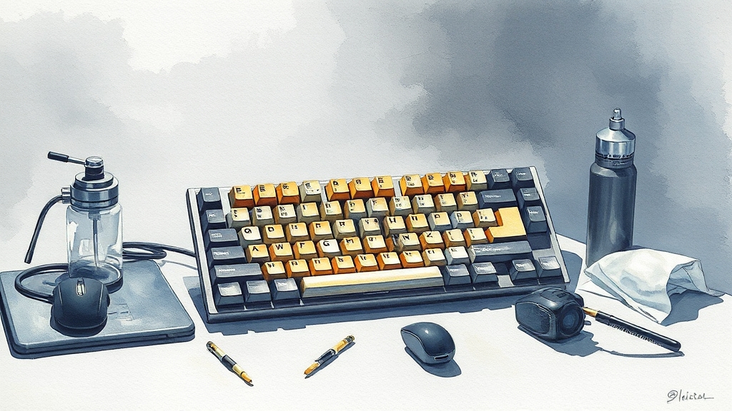 하드웨어 점검 및 청소 (watercolor 스타일)