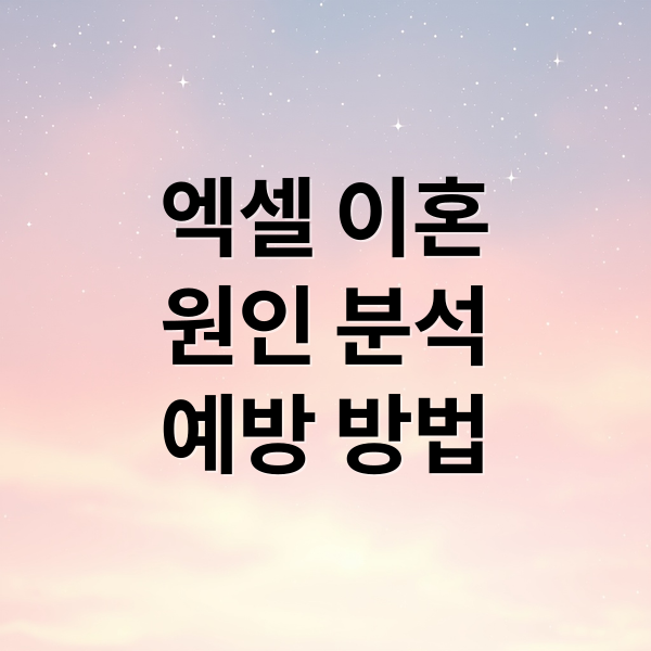 엑셀 이혼: 원인, 재산 분할, 예방까지 완벽 가이드 6