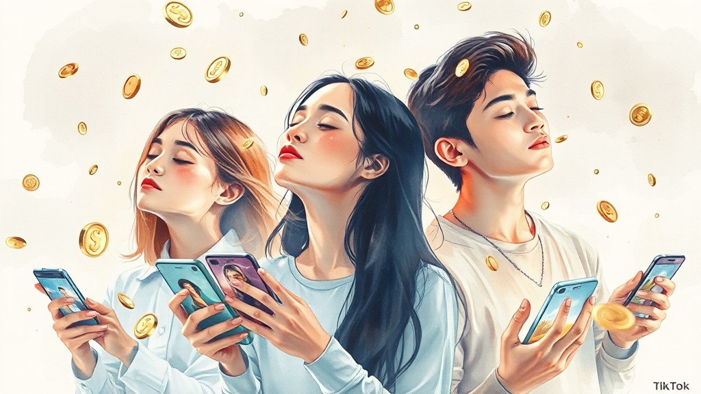 틱톡라이트 앱테크, 전망과 비판 (watercolor 스타일)