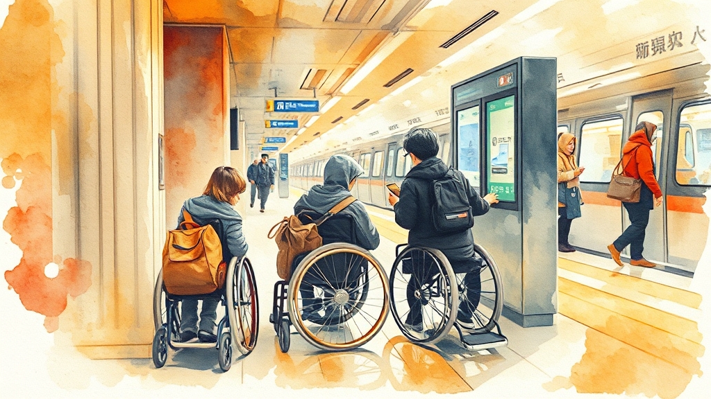 교통약자를 위한 배려 (watercolor 스타일)