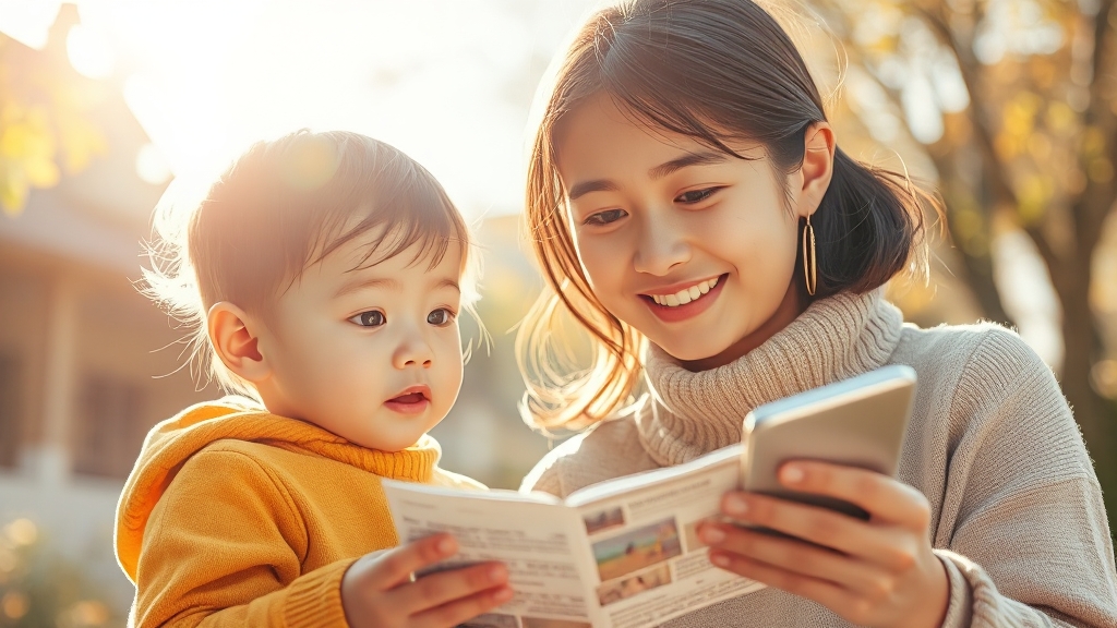 육아 관련 정보 및 지원 (realistic 스타일)