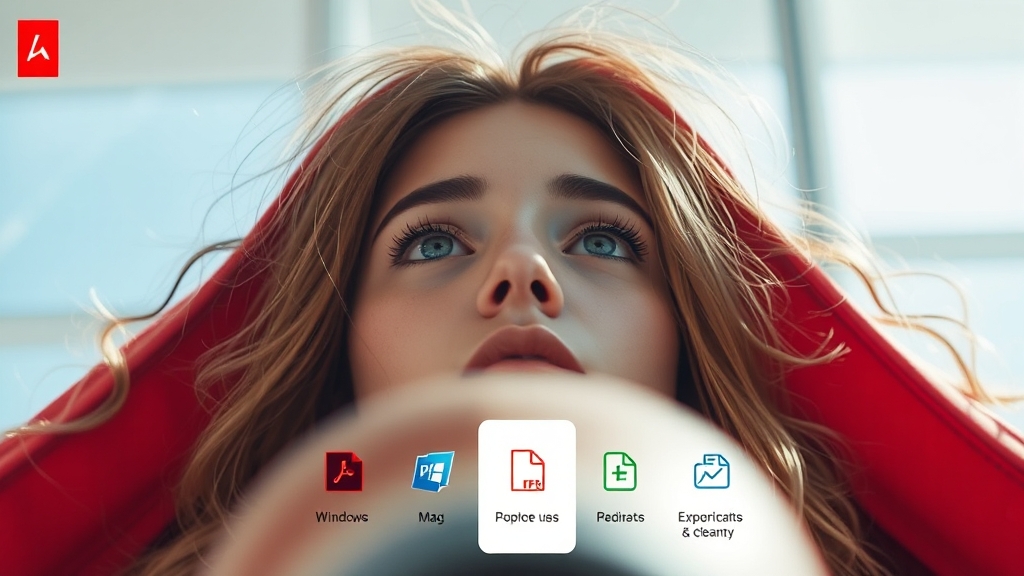 어도비 PDF 뷰어 FAQ (realistic 스타일)