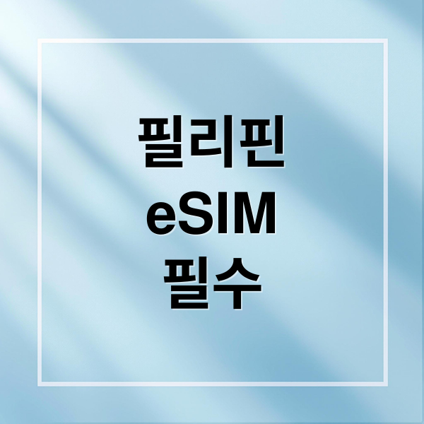필리핀 eSIM 완벽 가이드: 구매부터 사용 꿀팁까지 1