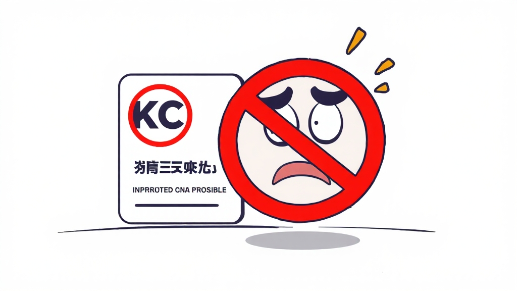 KC인증 미표시 제품 구매 시 주의사항 (cartoon 스타일)