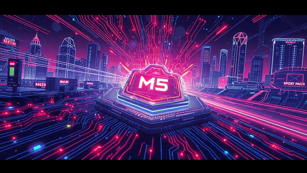 M5 칩 성능 분석 (illustration 스타일)