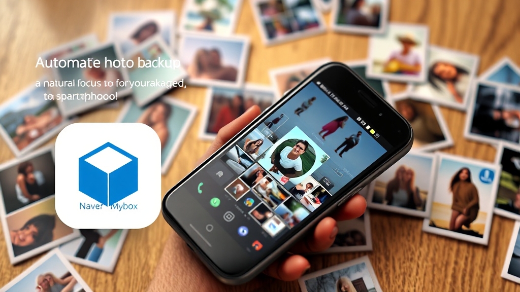 사진 자동 백업 설정 (realistic 스타일)