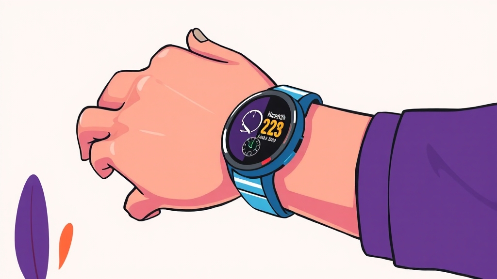 워치7: AI 웰니스 기능 (cartoon 스타일)