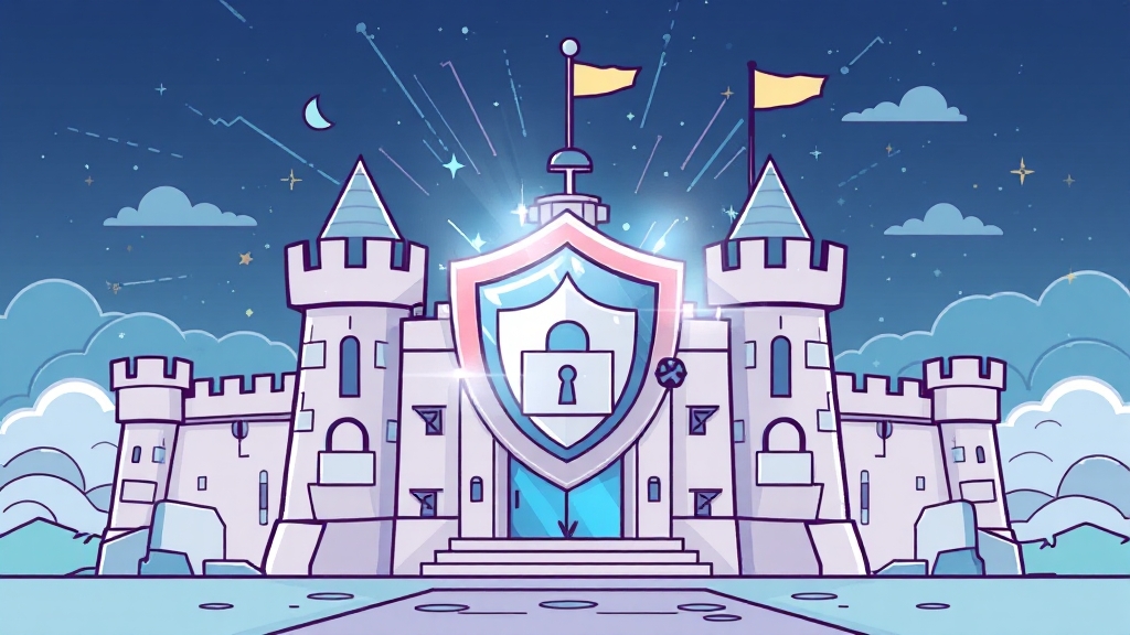 보안 설정 및 유의사항 (illustration 스타일)