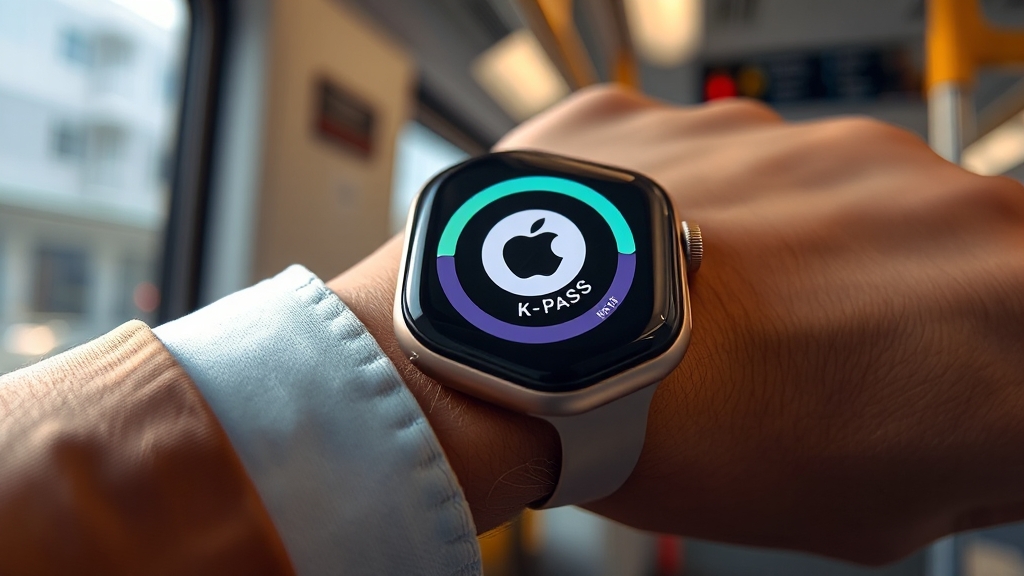 애플워치에서 티머니 K-패스 사용 (realistic 스타일)