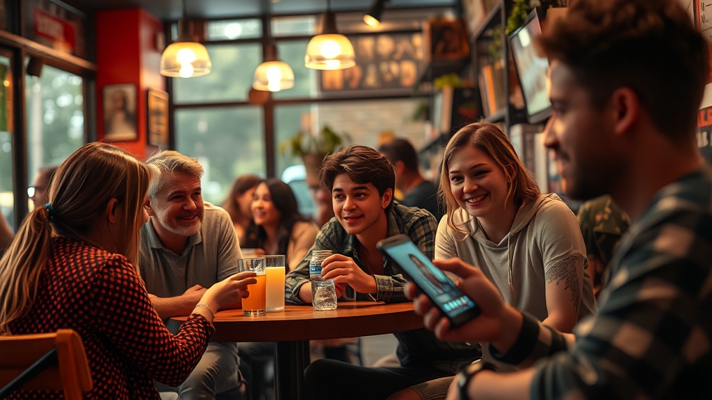 다음 카페 앱 장점 (realistic 스타일)