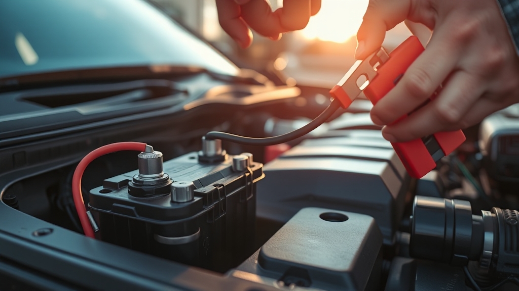 배터리 방전 시 응급조치 (realistic 스타일)