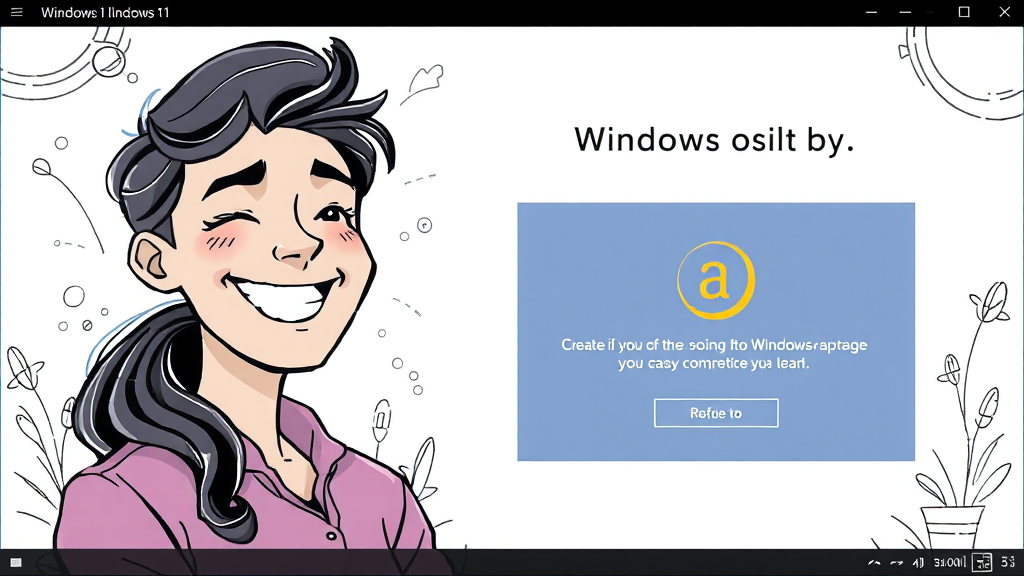 윈도우 11 정품 인증 및 초기 설정 (illustration 스타일)