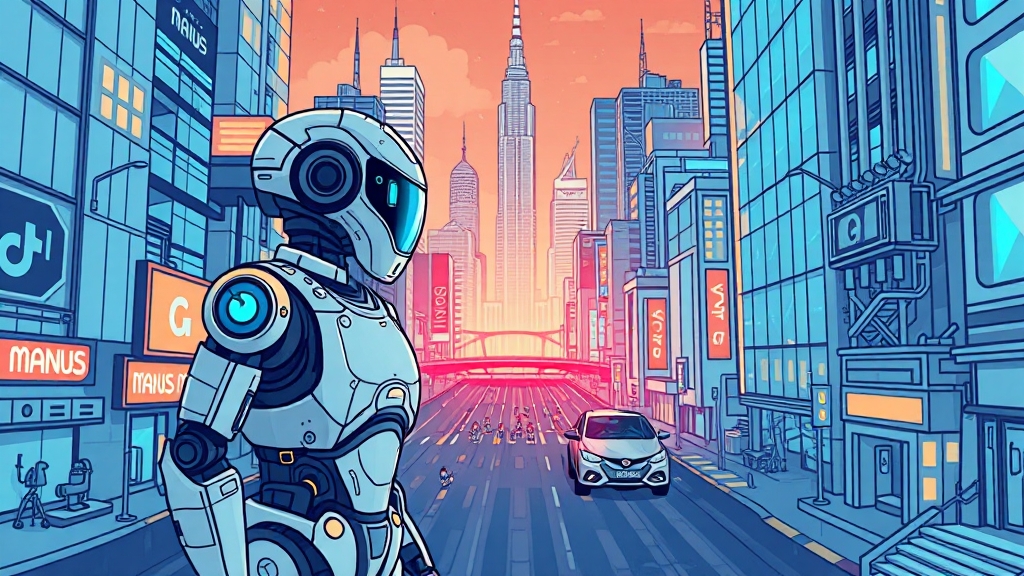 Manus AI 미래 전망 및 발전 방향 (illustration 스타일)