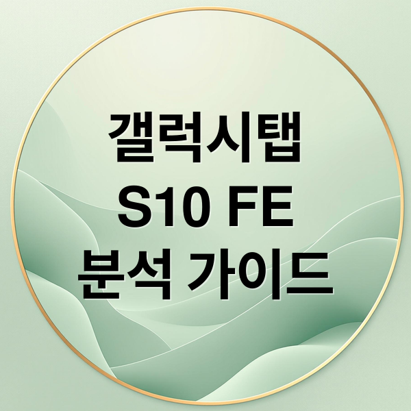 갤럭시탭 S10 FE 완벽 분석: 스펙 비교부터 구매 가이드까지 1