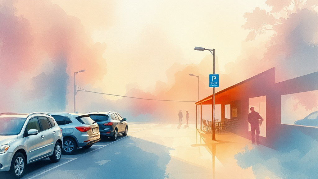 교통, 주차 및 주변 정보 (watercolor 스타일)