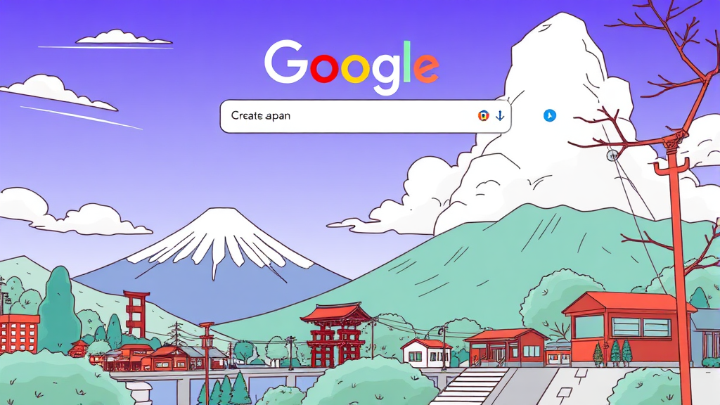 언어 설정과 검색 결과 (illustration 스타일)