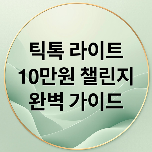 틱톡 라이트 10만원 챌린지 완벽 가이드: 포인트 획득, 현금화, 주의사항 A to Z 7