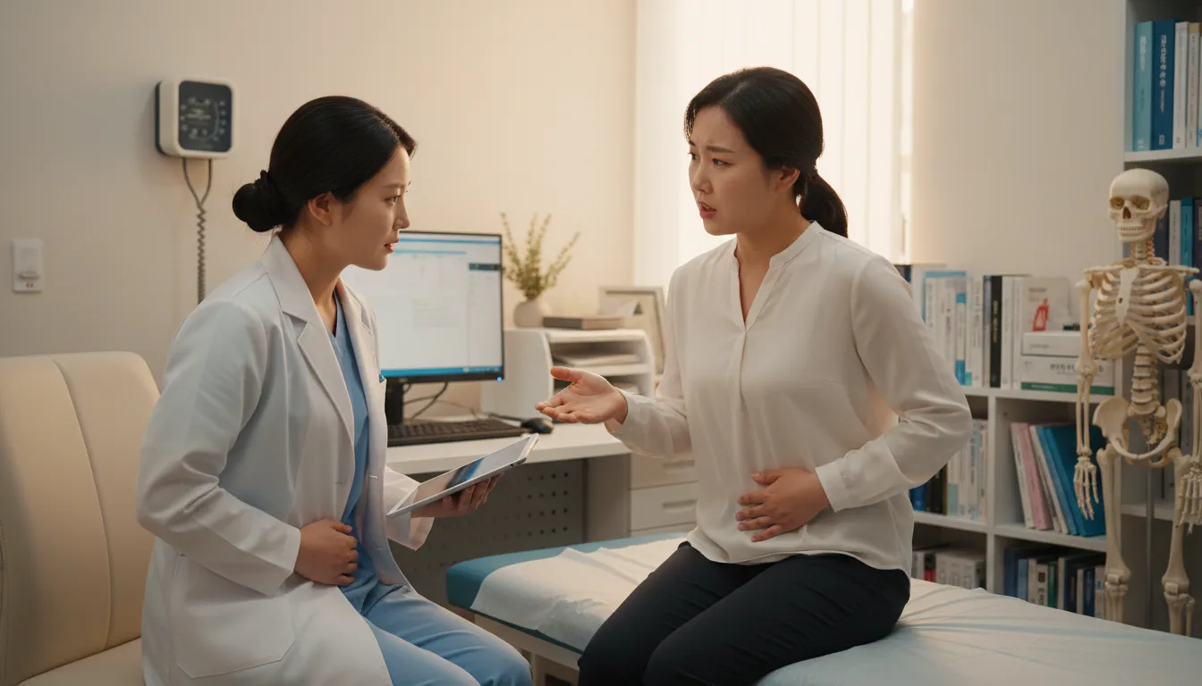 왼쪽 아랫배 통증 원인 여자 난소 자궁 질환 골반염 의심 증상