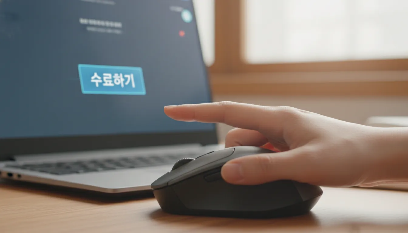 가장 흔한 오류의 원인: '수료하기' 버튼을 누르셨나요?