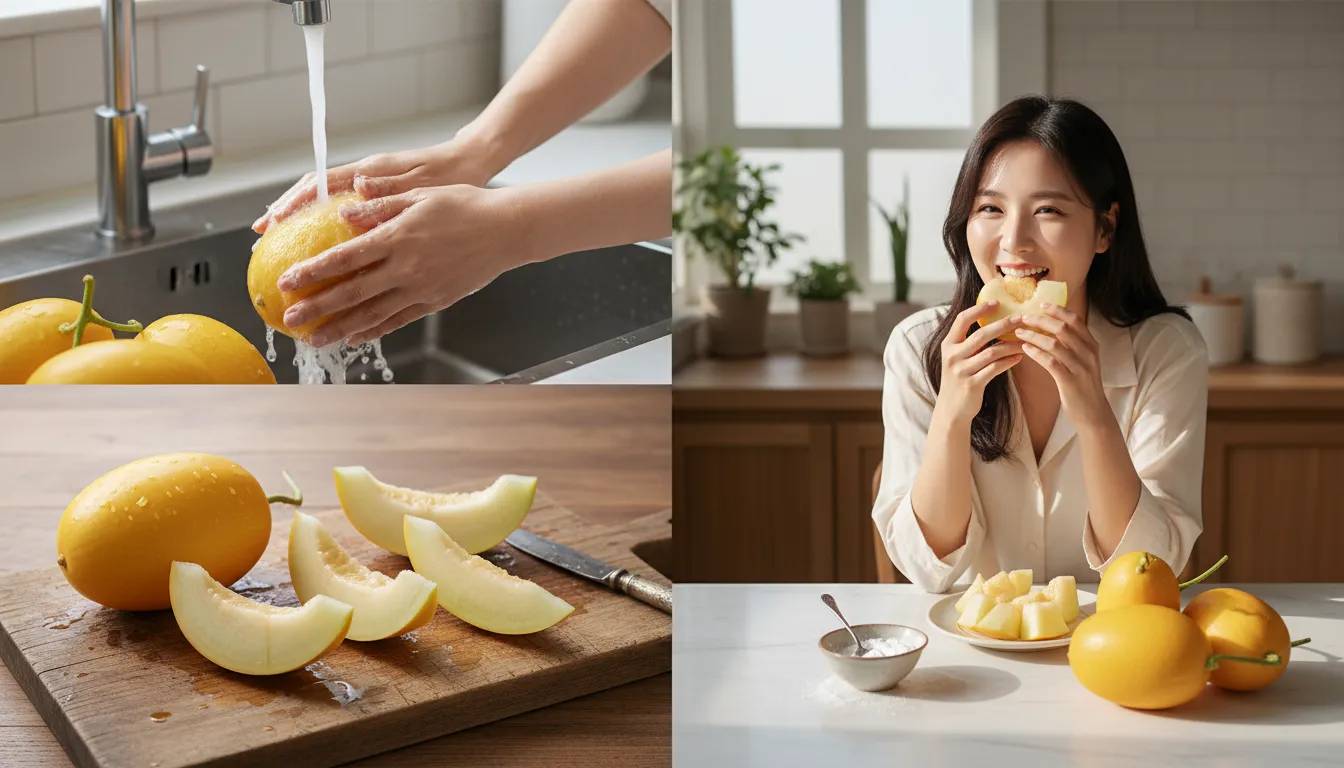 참외 껍질 효능 먹는법 세척 잔류 농약 제거 베이킹소다 활용법